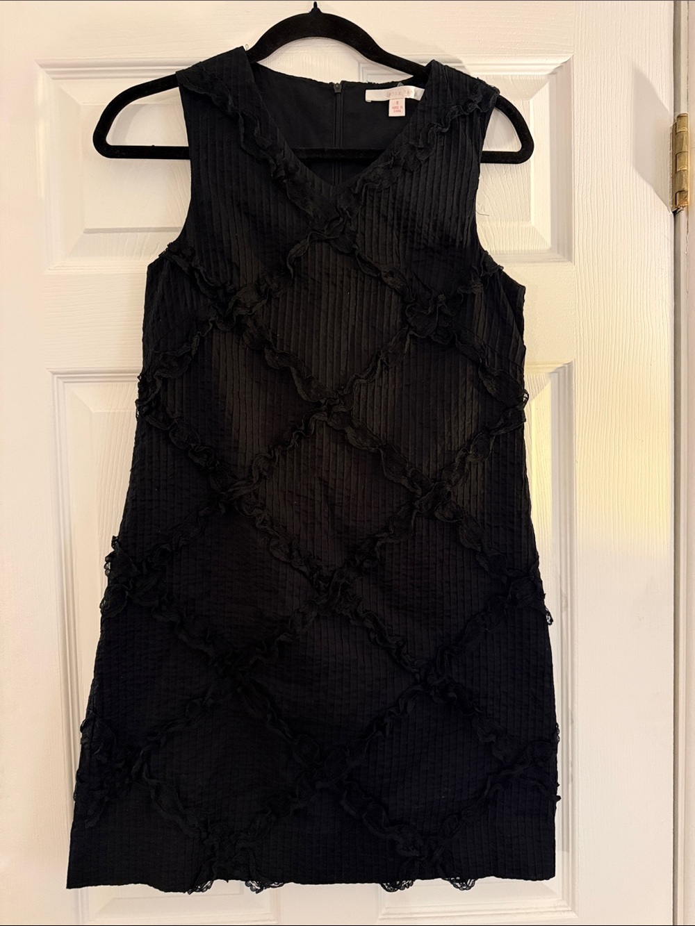 Sleeveless Black Textured Shift Midi Dress